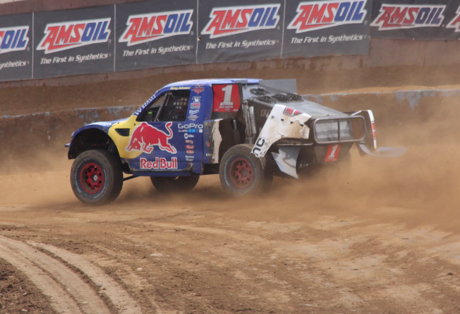 Rick Johnson's Red Bull #1 truck at Crandon