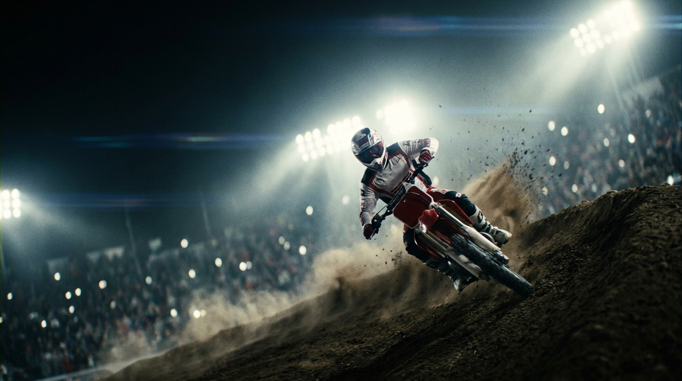 Stadium motocross under the lights