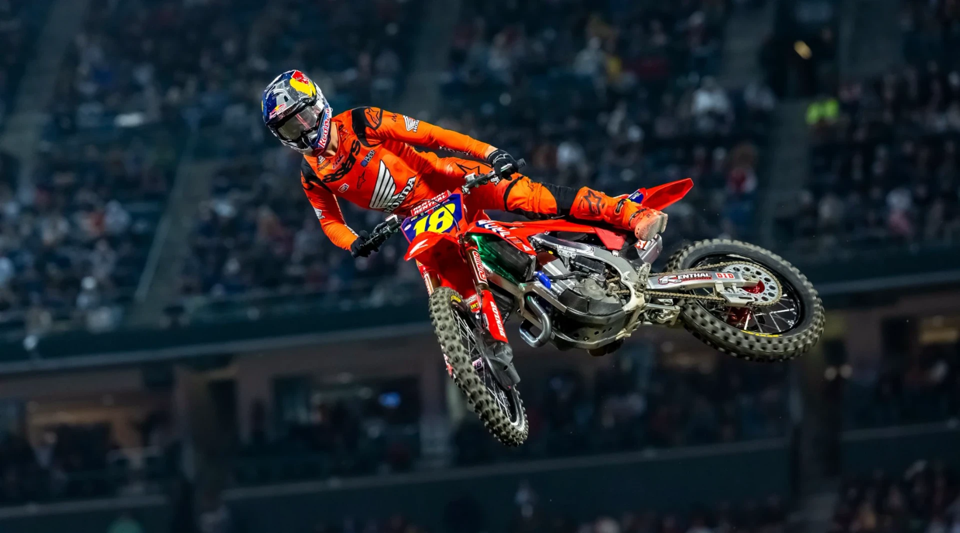 Supercross rider mid-air