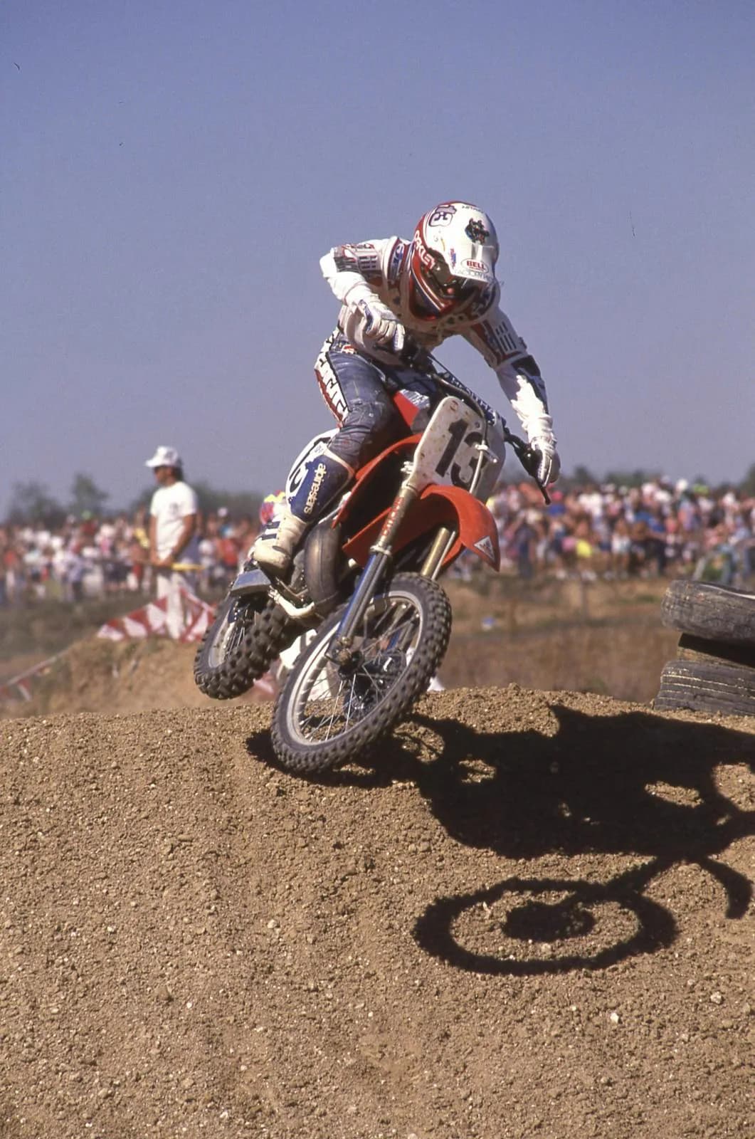 Rick Johnson whips the Honda over a jump